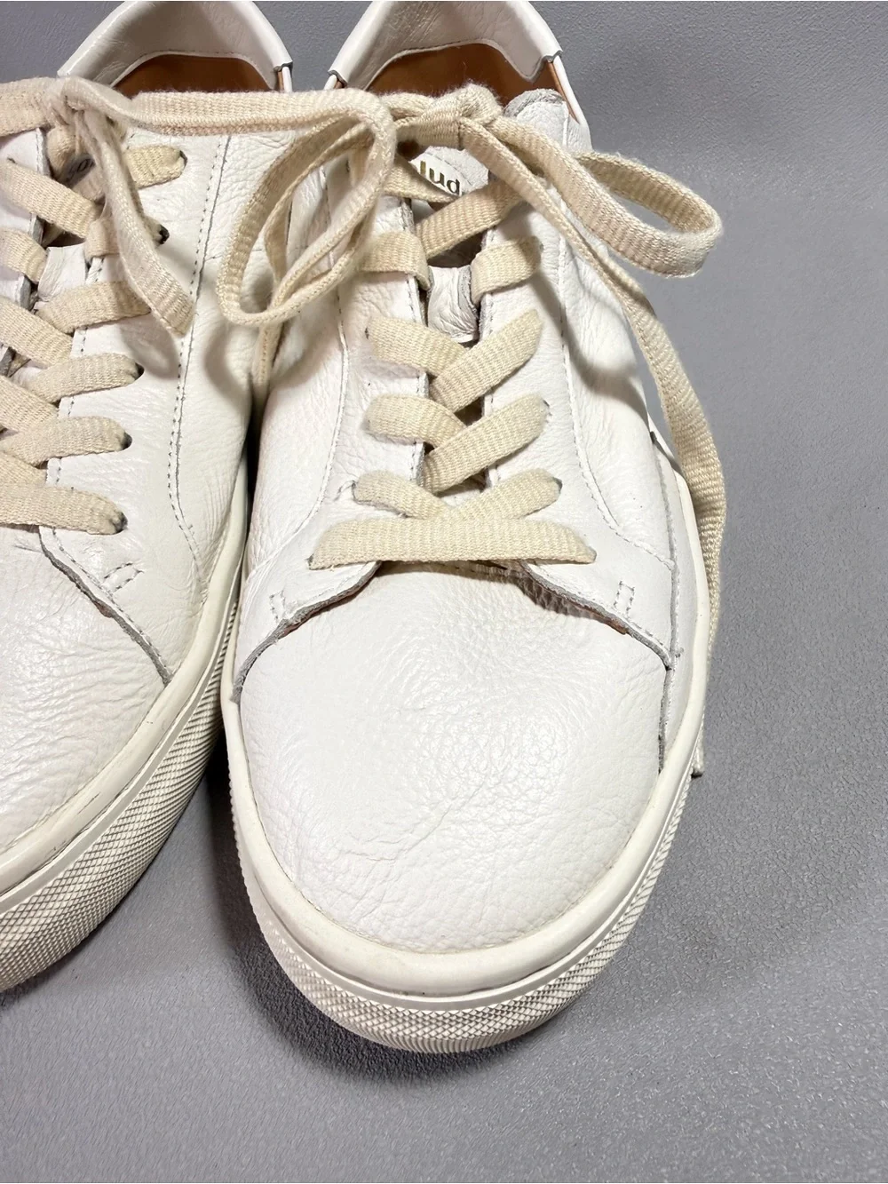 Soludos Ibiza White Leather Casual Lace-Up Platform Sneakers